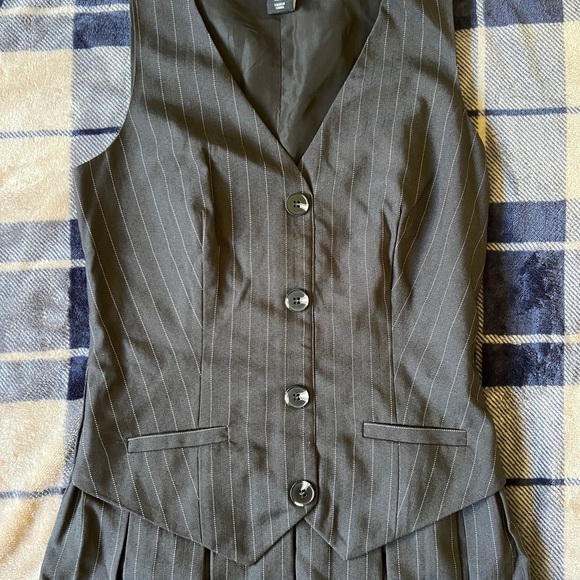 Sincerely Jules Black Pinstripe Vest Mini Dress - Picture 6 of 12